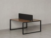 Бенч-система, 2 рабочих места, с одним тканевым экраном 1600x1400x750 RM169-1-16x14 Дуб Юстус/Черный