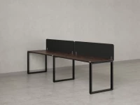 Бенч-система в 1 ряд, 2 рабочих места 2 тканевых экранов 2000x700x750 RM168-3-20x7 Дуб Апрельский шоколад/Черный