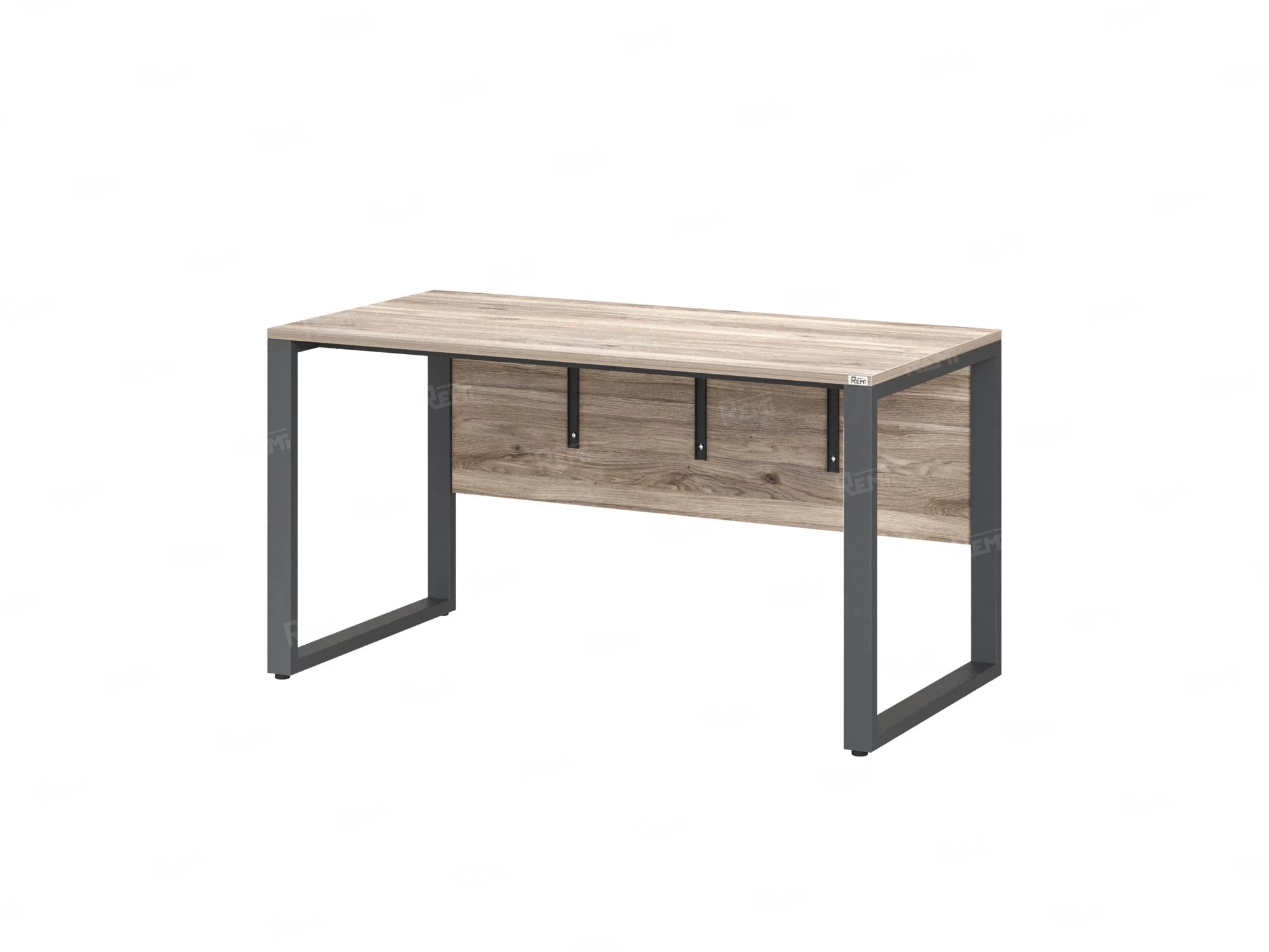 Стол прямой на О-образных опорах, экран ЛДСП 1200x600x750 RM006-12x6 Дуб Маувелла/Серый