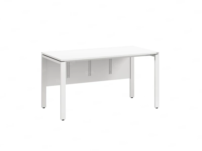 Стол прямой, П-опоры, экран ЛДСП,парящая стол-ца 1800x600x750 RM007-18x6 Белый/Белый