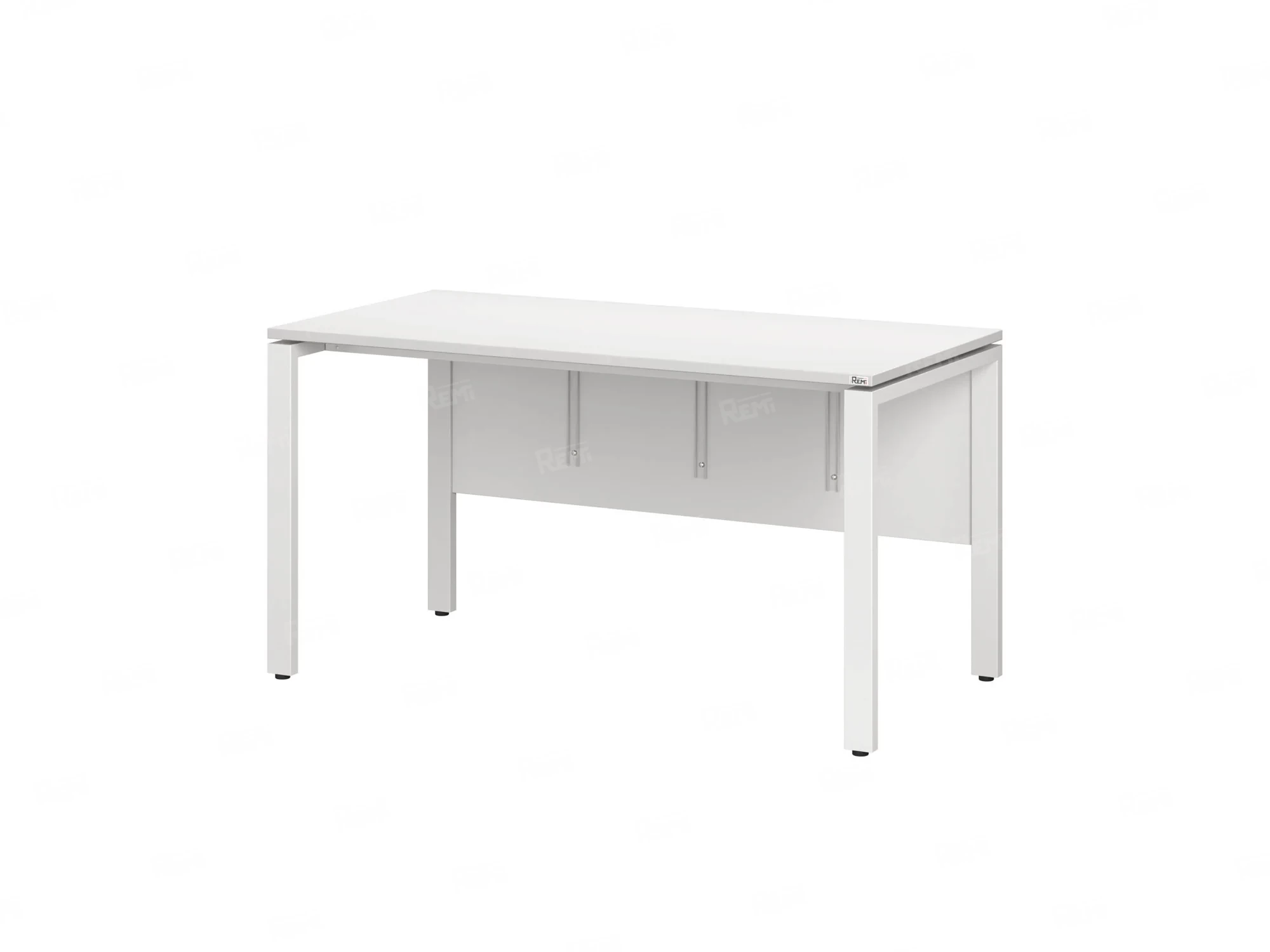 Стол прямой, П-опоры, экран ЛДСП,парящая стол-ца 1800x600x750 RM007-18x6 Белый/Белый