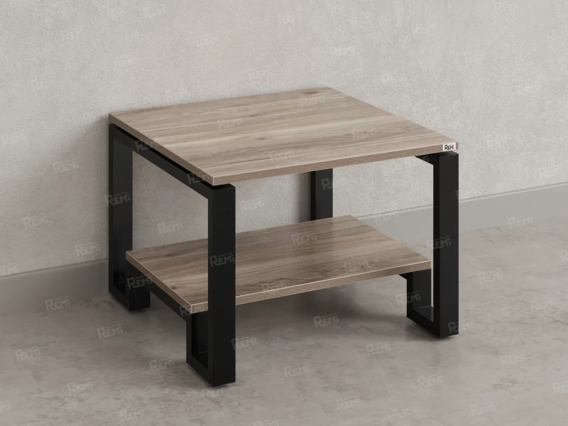 Журнальный стол с полкой 800x700x550 RM181-8x7 Дуб Маувелла/Черный