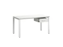 Стол прямой с подвесной тумбой, П-опора 1600x700x750 RM038-16x7 Белый/Белый