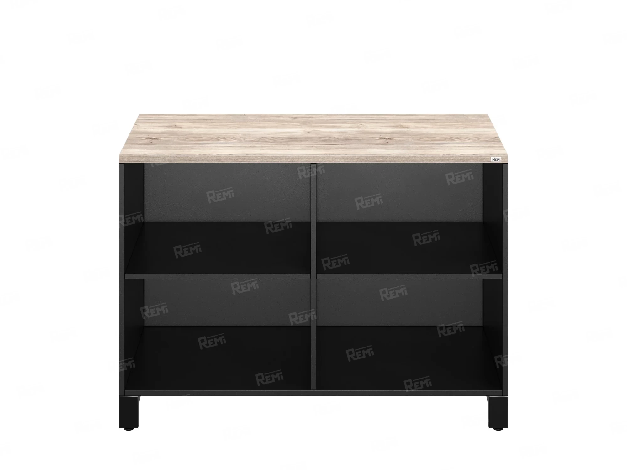 Стеллаж низкий, 4 ячейки 1200х600х850 RM145-12x6 Дуб Маувелла/Черный