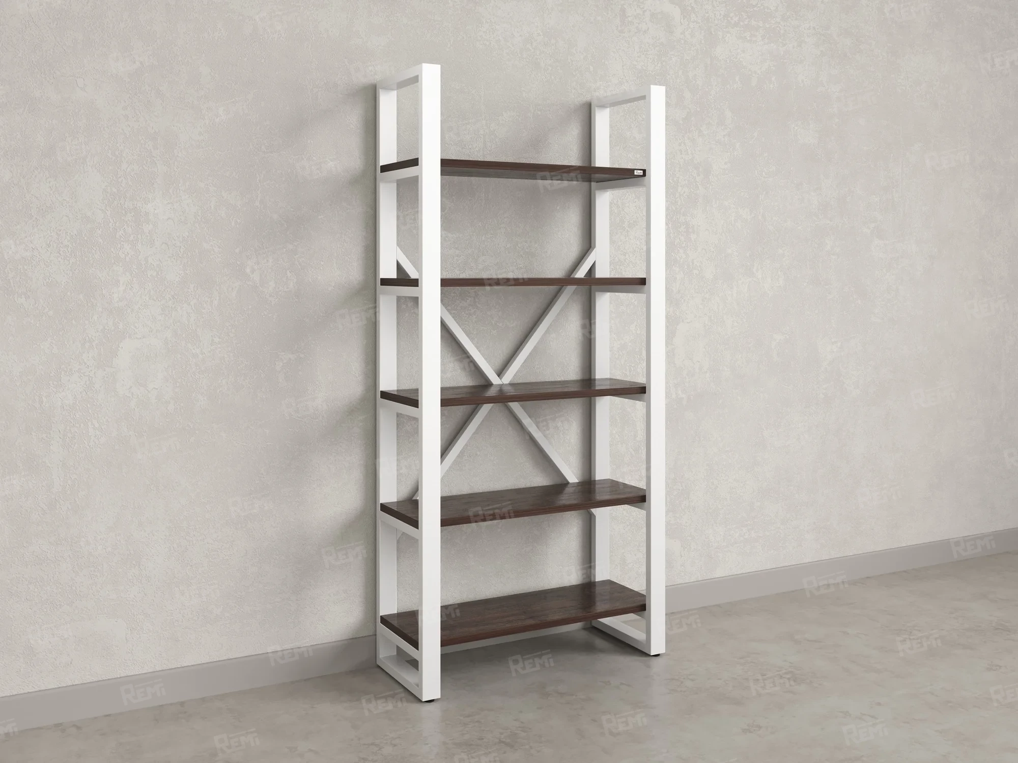 Стеллаж, 5 уровней 900x370x1920 RM130-90x37 Дуб Апрельский шоколад/Белый