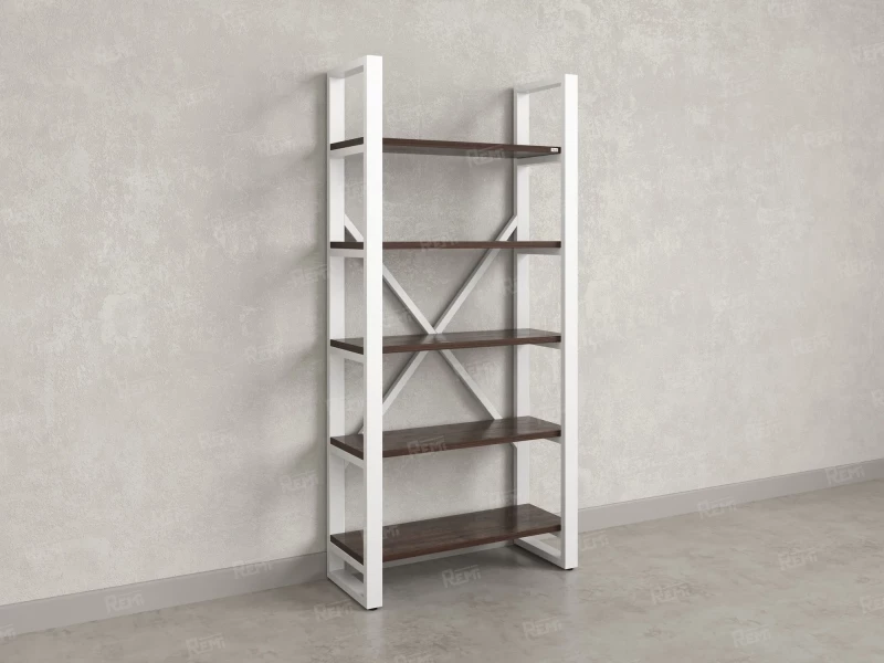 Стеллаж, 5 уровней 900x370x1920 RM130-90x37 Дуб Апрельский шоколад/Белый