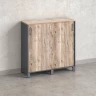 Низкий шкаф-купе, 3 полки 1200x420x1200 RM128-120x42 Дуб Маувелла/Серый