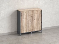 Низкий шкаф-купе, 3 полки 1200x420x1200 RM128-120x42 Дуб Маувелла/Серый