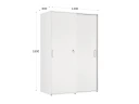 Шкаф-купе, регулируемые опоры, штанга, 1 полка 1200x600x1800 RM164-90x60 Белый/Белый