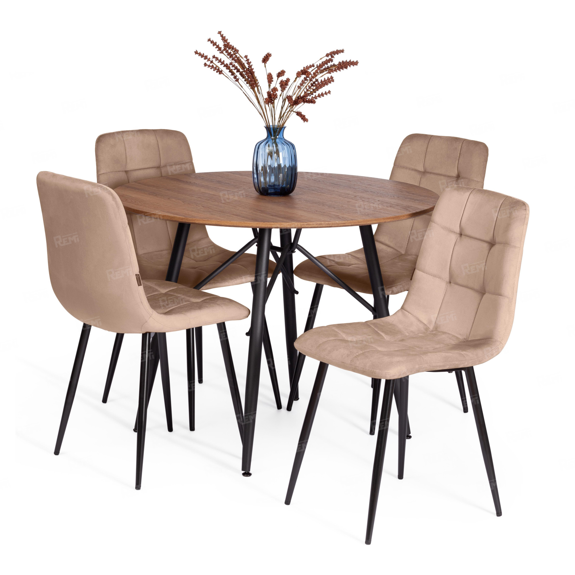 Стул CHILLY (mod. JSC-220) Бежевый/Черный, Велюр (арт. 24279)