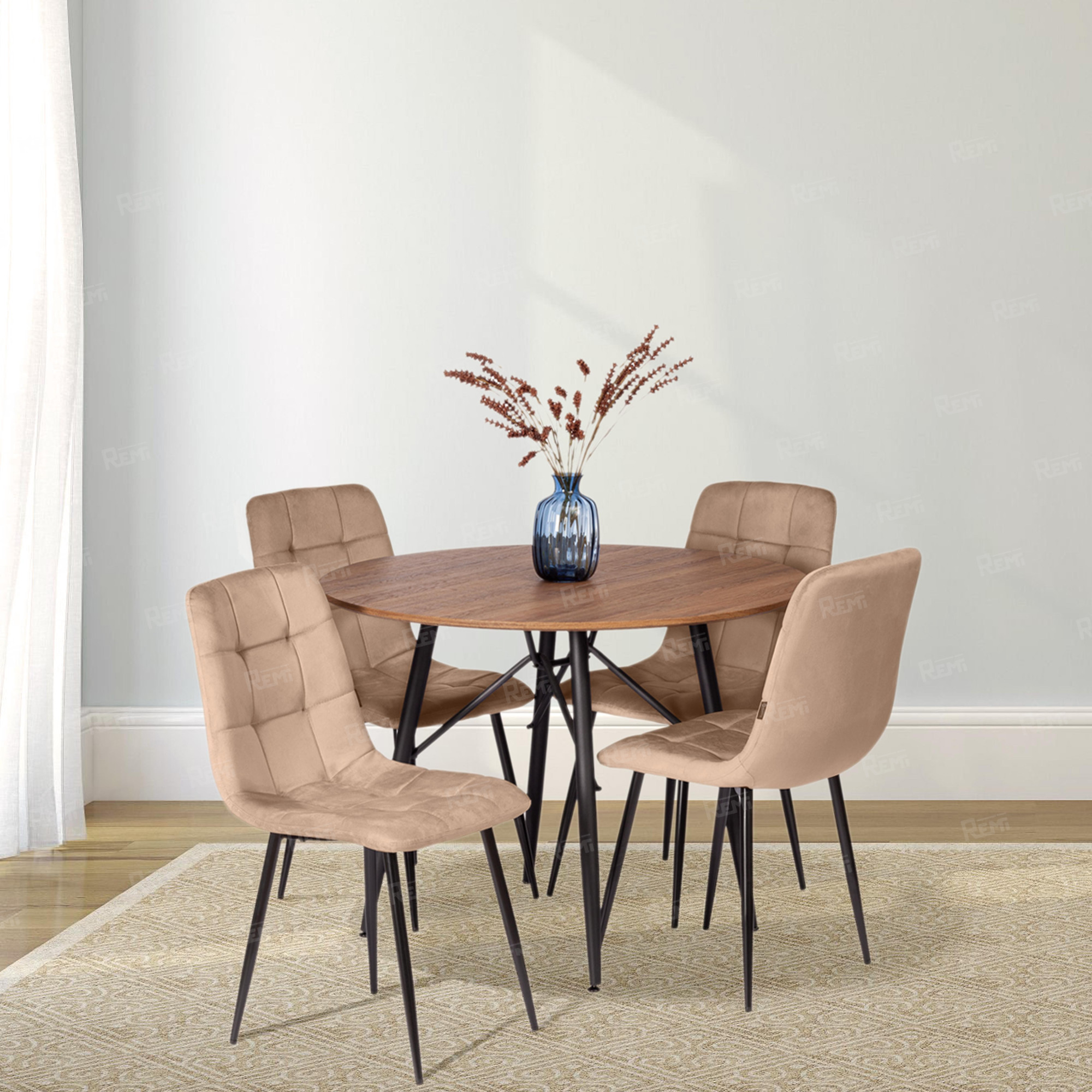 Стул CHILLY (mod. JSC-220) Бежевый/Черный, Велюр (арт. 24279)