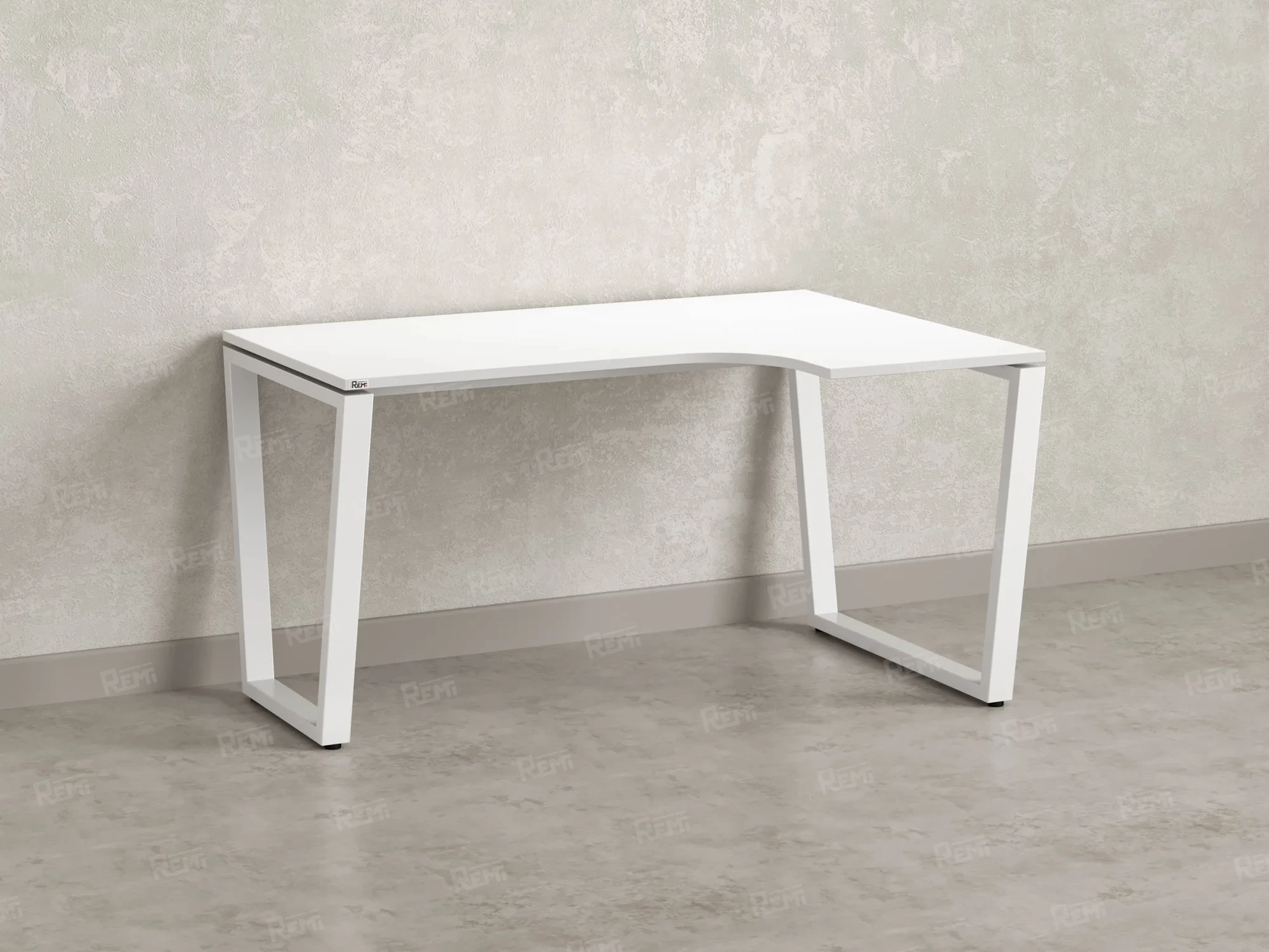 Стол угловой, U-опора, правый 1800x600/900x750, RM050-18x6-9 Белый/Белый