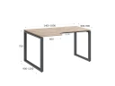Стол угловой, О-опора, левый 1400x800/1000x750, RM055-14x8-10 Дуб Маувелла/Серый