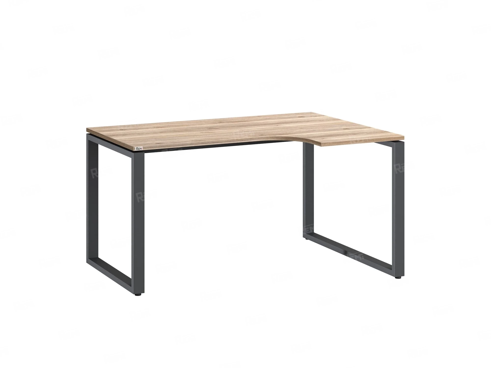 Стол угловой, О-опора, правый 1800x800/1000x750, RM054-18x8-10 Дуб Маувелла/Серый