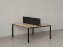 Бенч-система, 2 рабочих места, с одним тканевым экраном 1600x1200x750 RM165-1-16x12 Вяз Швейцарский светлый/Черный