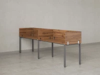 Бенч-система в 1 ряд, 2 рабочих места 5 ЛДСП экранов 3200x600x750 RM167-2-32x6 Дуб Юстус/Серый