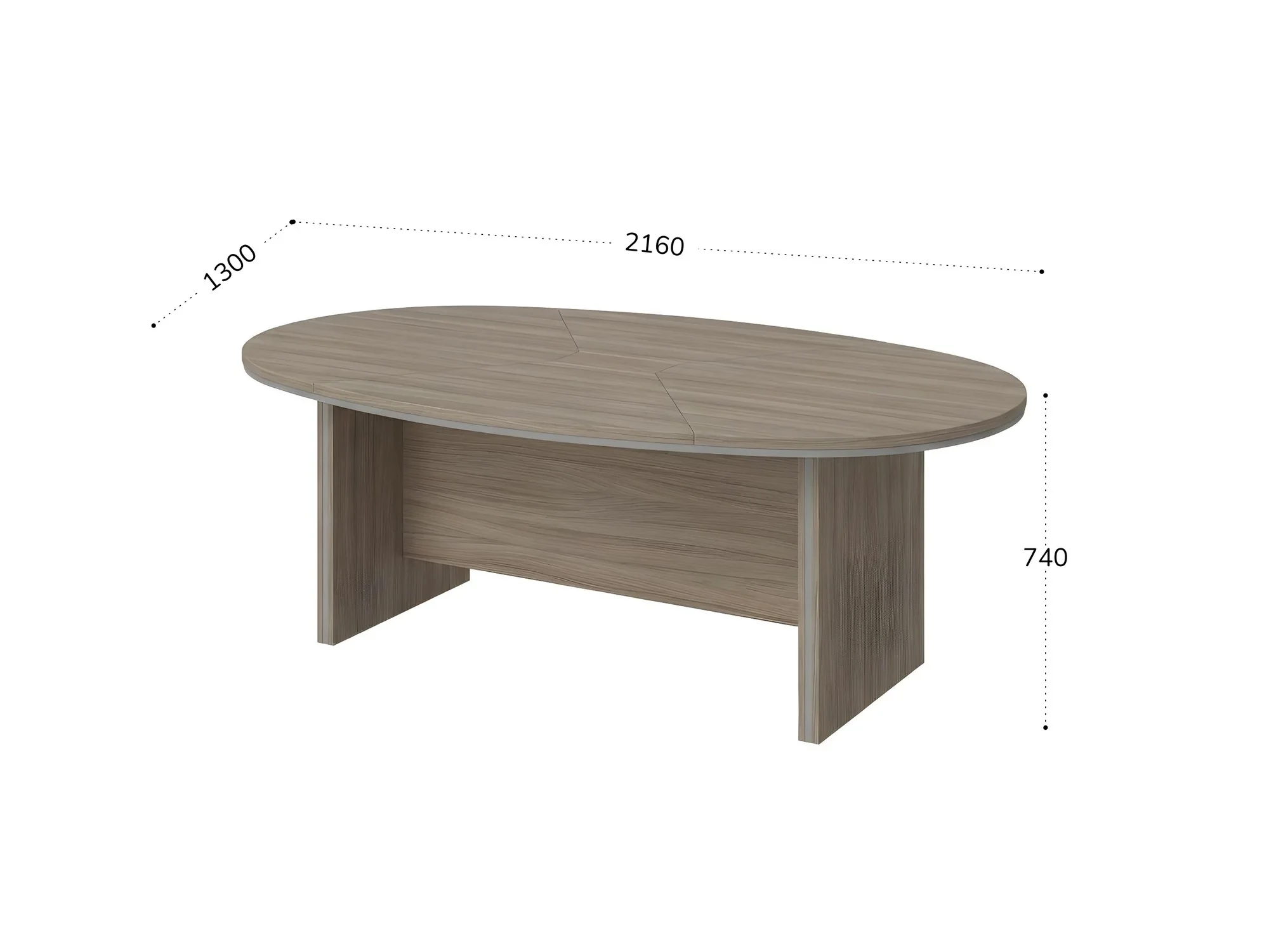 BRL RB008-216х130 Конференц-стол составной 2160х1300х740 Шорвуд/Серый вулкан-кий