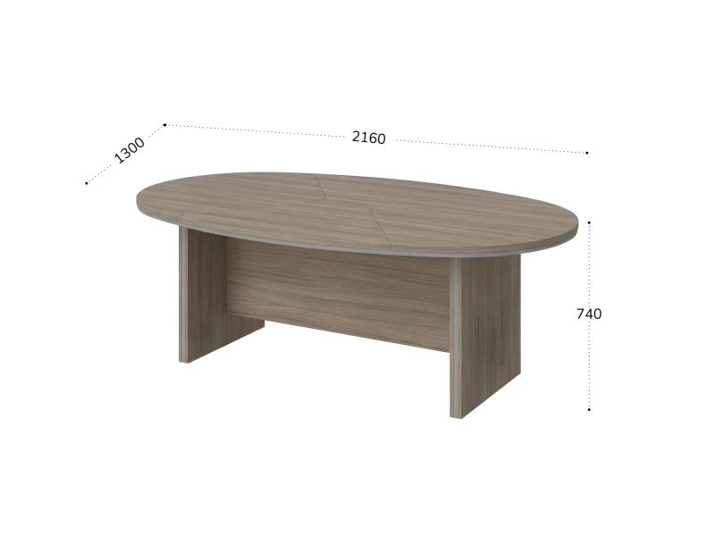 BRL RB008-216х130 Конференц-стол составной 2160х1300х740 Шорвуд/Серый вулкан-кий