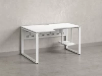 Стол угловой, экран металл, О-опора, левый 1800x600/900x750, RM056-18x6-9 Белый/Белый