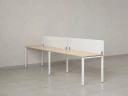 Бенч-система в 1 ряд, 2 рабочих места 2 тканевых экранов 2700x800x750 RM167-3-27x8 Вяз Швейцарский светлый/Белый