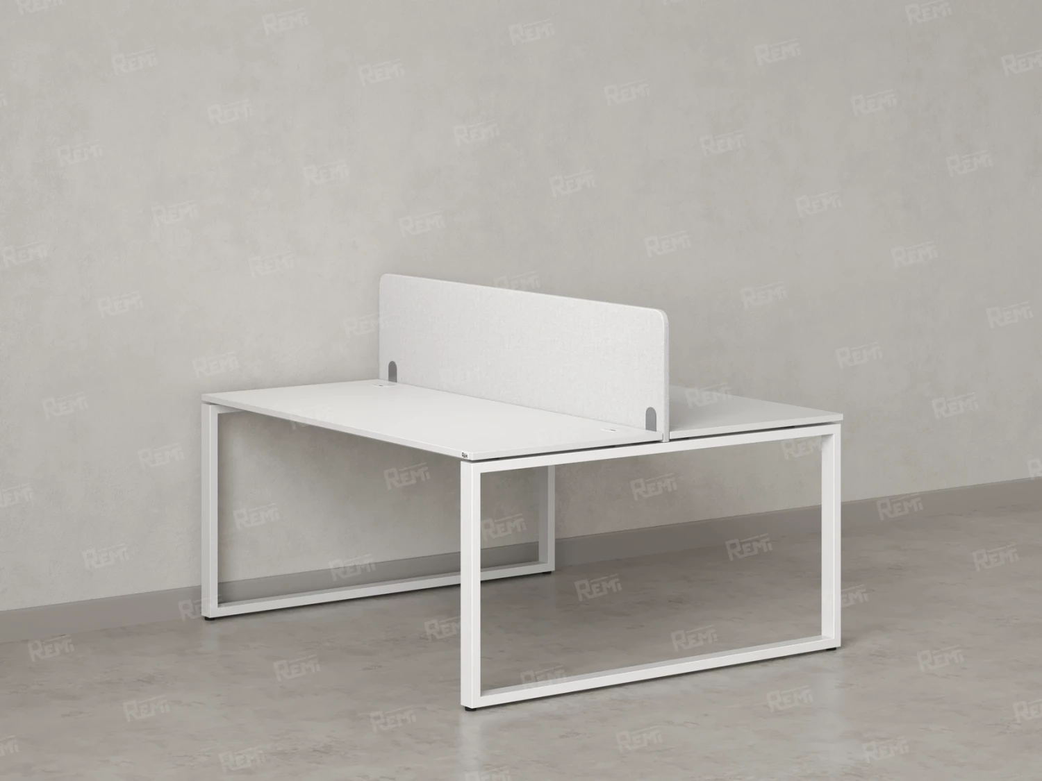 Бенч-система, 2 рабочих места, с одним тканевым экраном 1600x1600x750 RM169-1-16x16 Белый/Белый