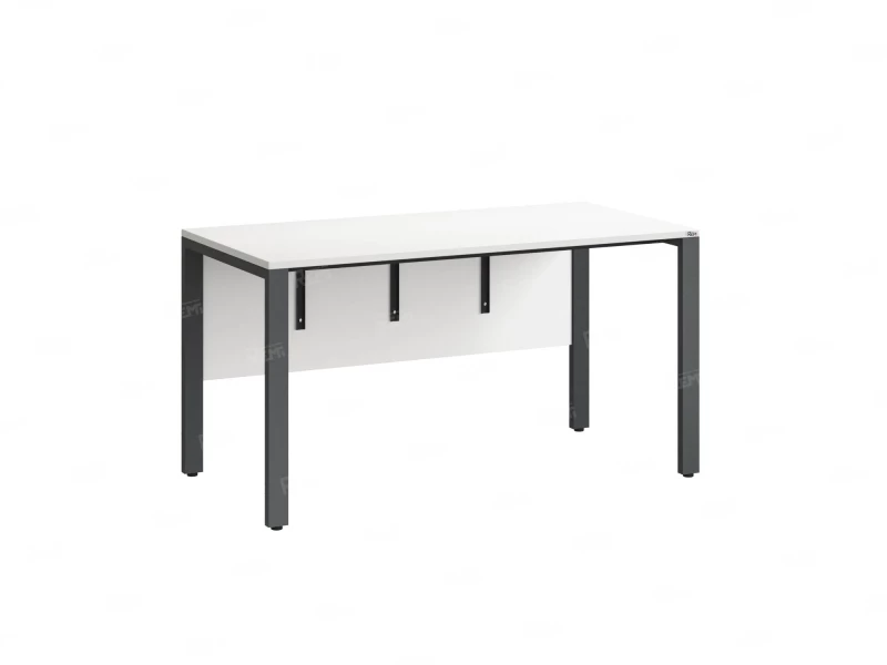 Стол прямой на П-образных опорах, экран ЛДСП 2000x600x750 RM005-20x6 Белый/Серый