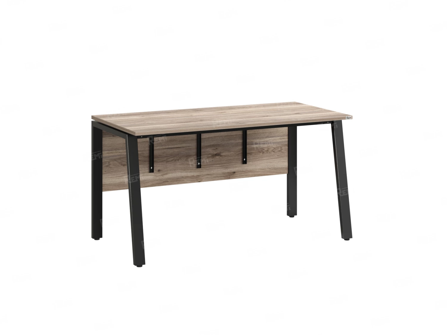 Стол прямой, Л-опора, экран ЛДСП,парящая стол-ца 800x800x750 RM009-8x8 Дуб Маувелла/Черный
