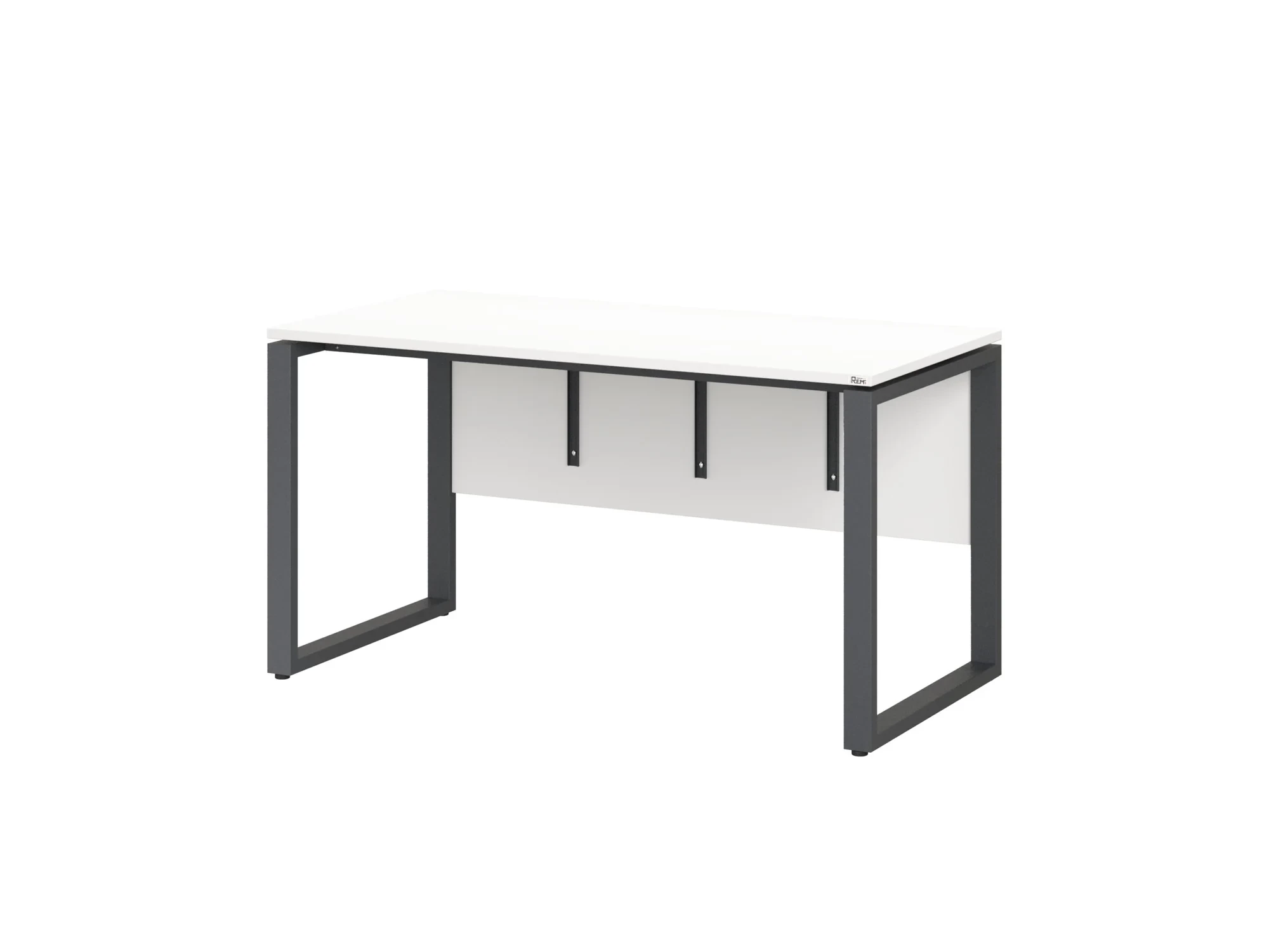 Стол прямой, О-опоры, экран ЛДСП,парящая стол-ца 1800x700x750 RM008-18x7 Белый/Серый