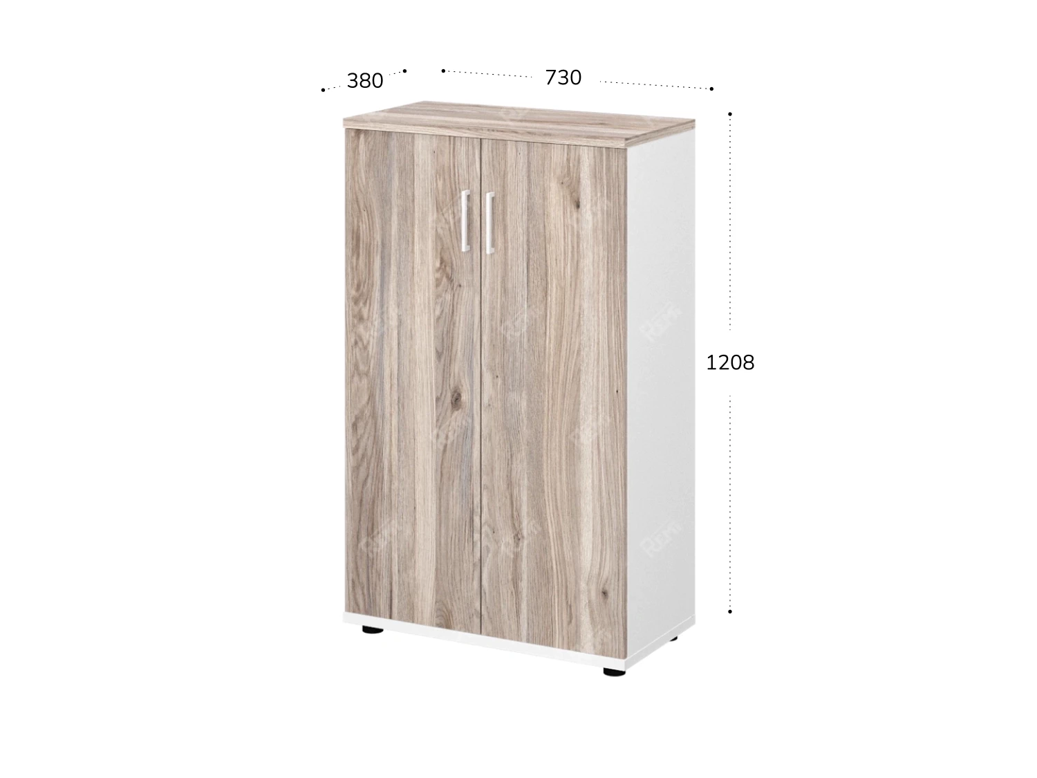 Шкаф закрытый 730x380x1208 RTD051 Дуб Маувелла/Белый. Серия Тандем / Tandem. Серия Тандем / Tandem