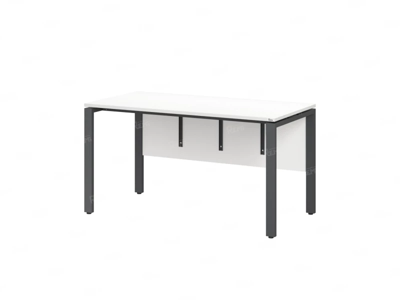 Стол прямой, П-опоры, экран ЛДСП,парящая стол-ца 1800x600x750 RM007-18x6 Белый/Серый