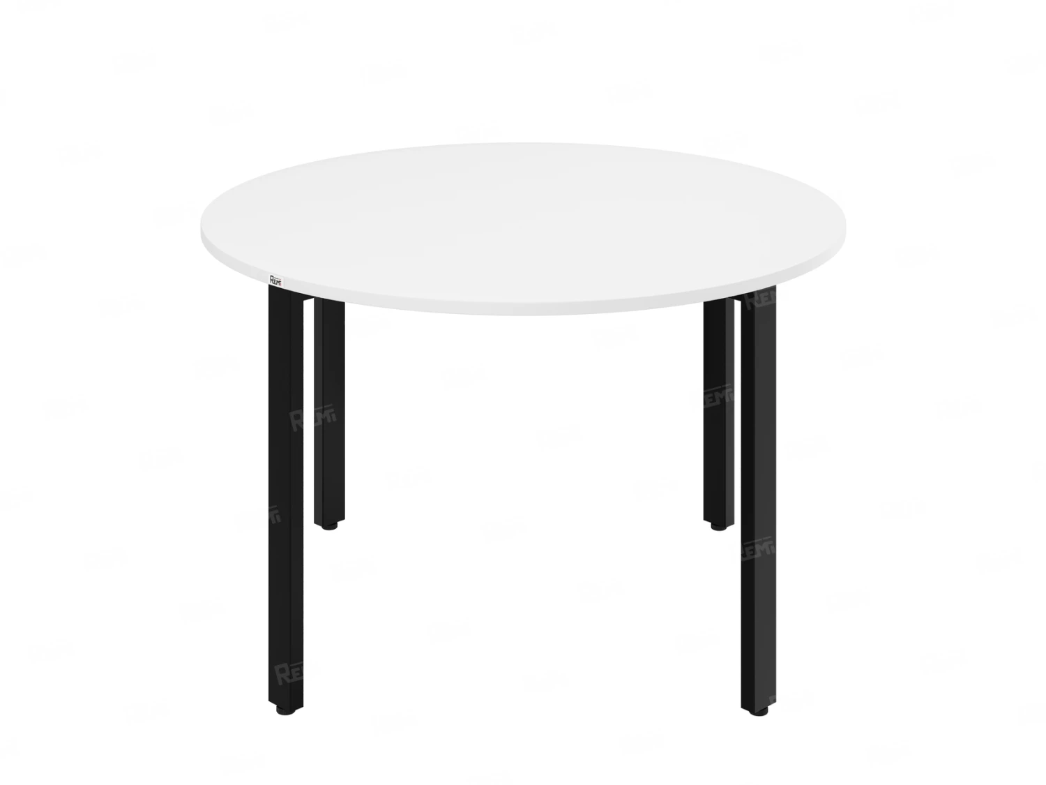 Круглый стол на П-образных опорах 1500x1500x750 RM186-15x15 Белый/Черный