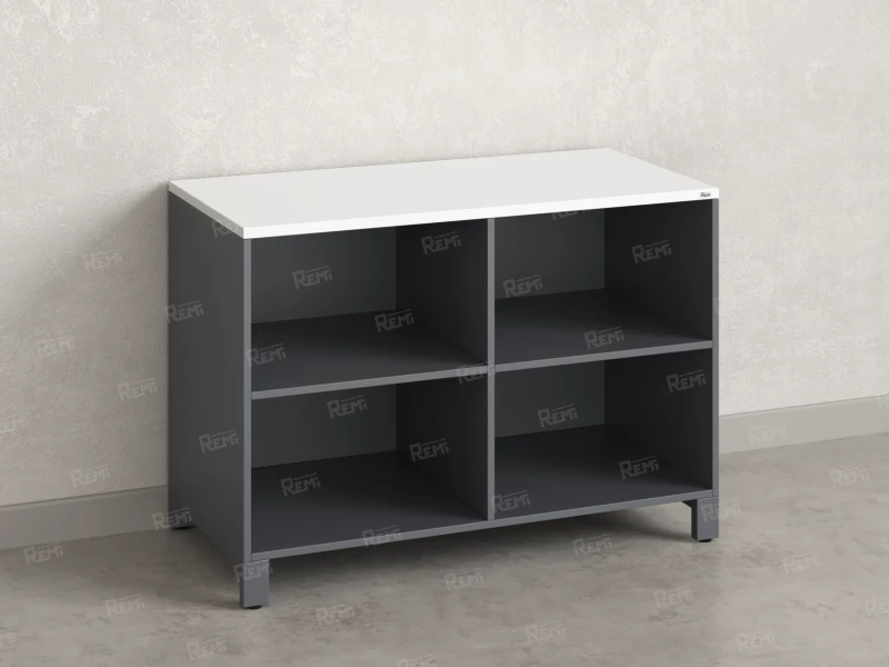 Стеллаж низкий, 4 ячейки 1200х600х850 RM145-12x6 Серый/Серый