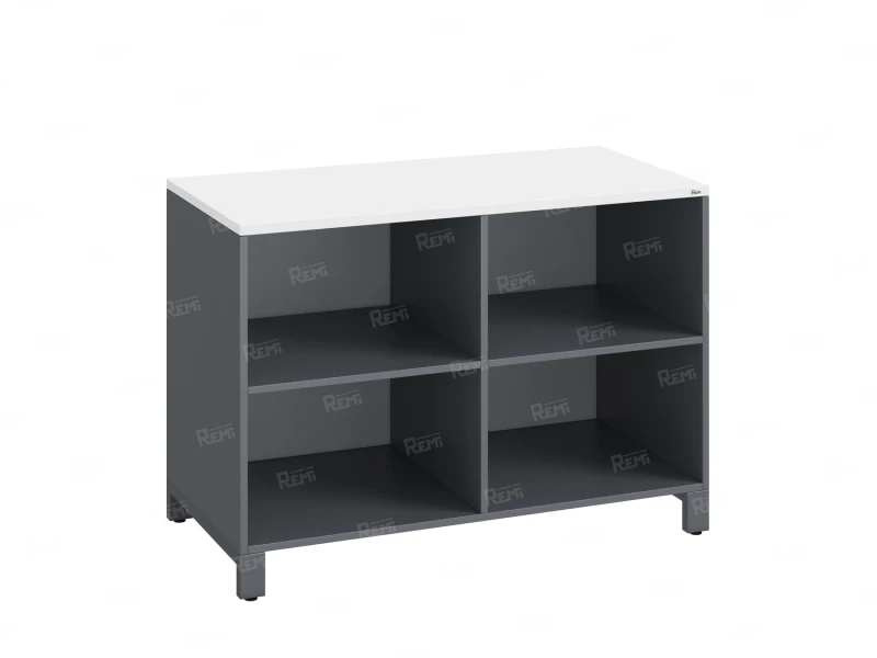Стеллаж низкий, 4 ячейки 1200х600х850 RM145-12x6 Серый/Серый