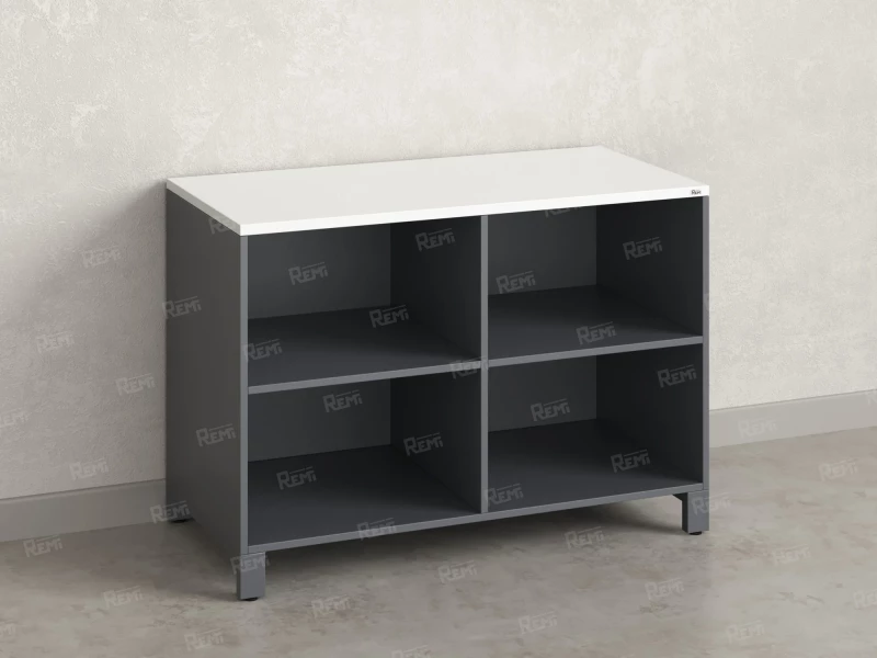 Стеллаж низкий, 4 ячейки 1200х600х850 RM145-12x6 Серый/Серый
