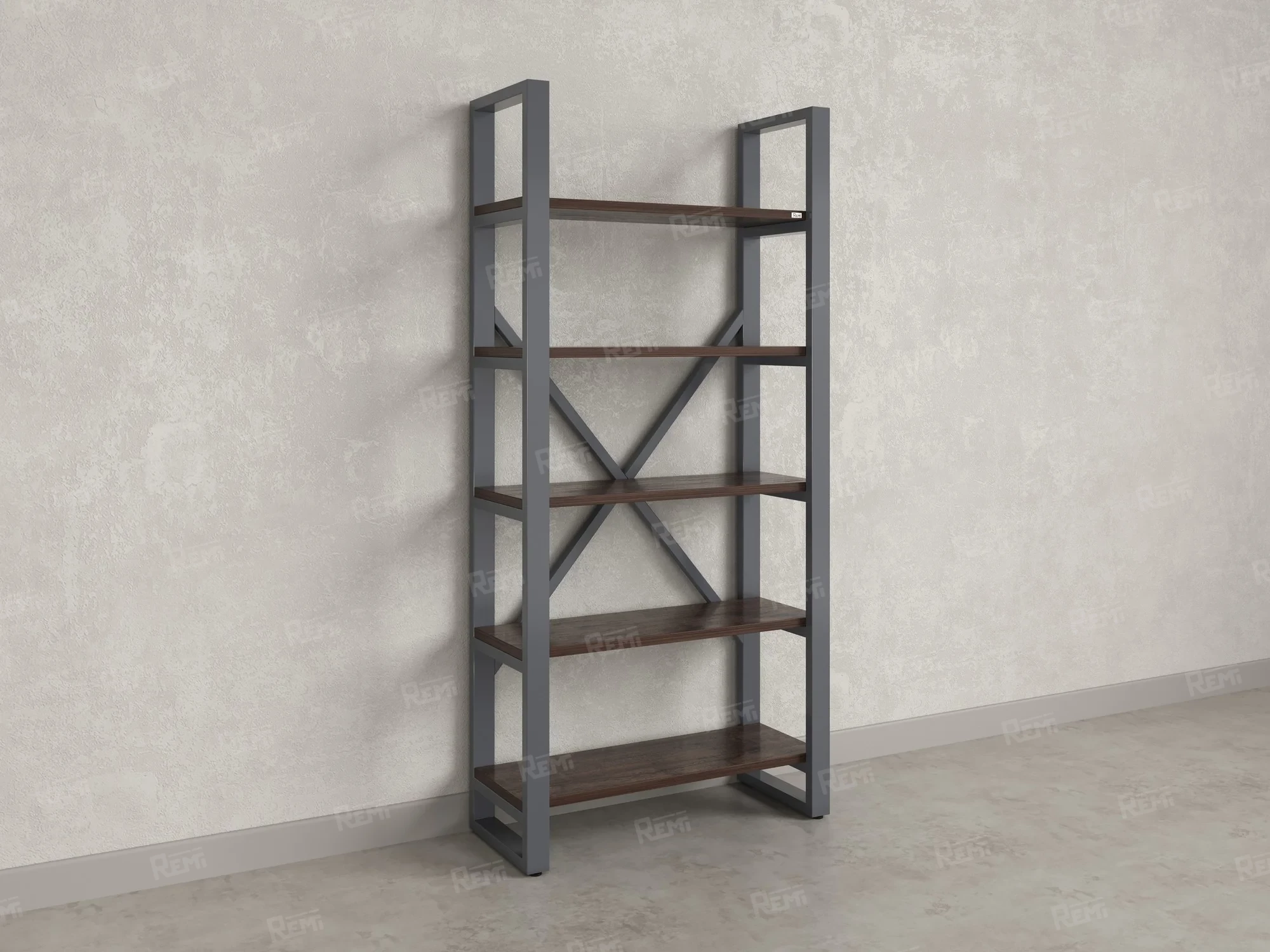 Стеллаж, 5 уровней 900x370x1920 RM130-90x37 Дуб Апрельский шоколад/Серый