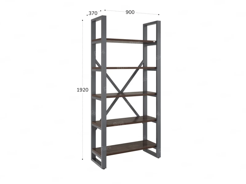 Стеллаж, 5 уровней 900x370x1920 RM130-90x37 Дуб Апрельский шоколад/Серый