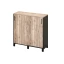 Низкий шкаф-купе, 3 полки 1200x420x1200 RM128-120x42 Дуб Маувелла/Черный
