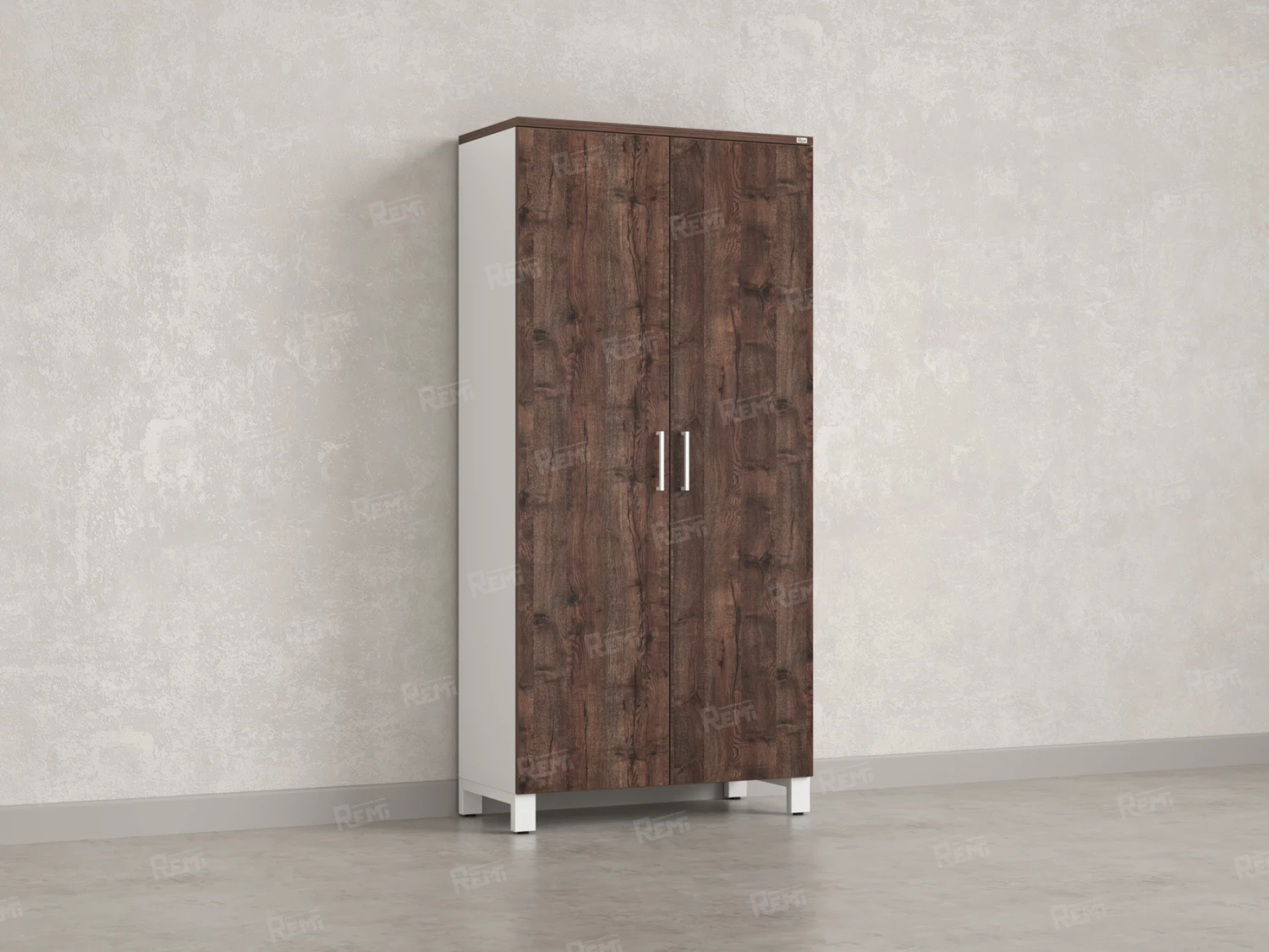 Шкаф распашной, 5 уровней 900x420x1900 RM152-90x41 Дуб Апрельский шоколад/Белый