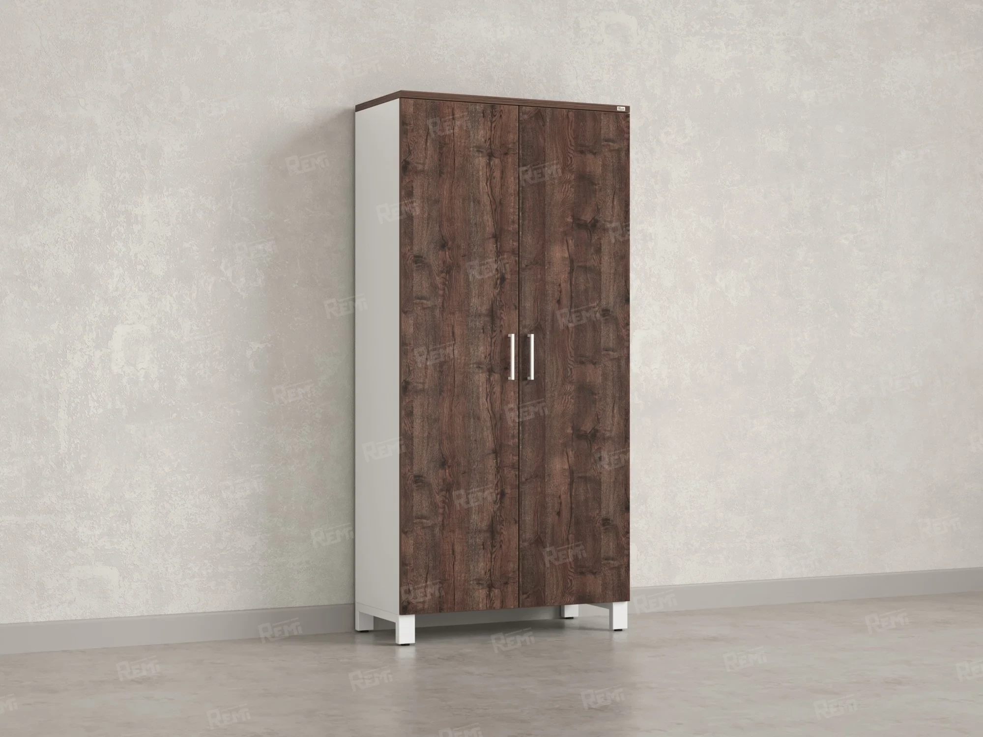 Шкаф распашной, 5 уровней 900x420x1900 RM152-90x41 Дуб Апрельский шоколад/Белый