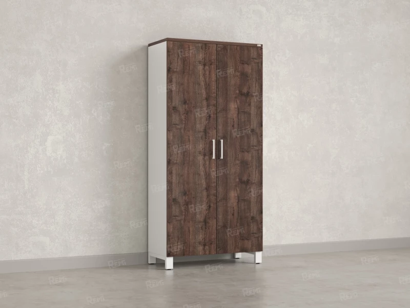 Шкаф распашной, 5 уровней 900x420x1900 RM152-90x41 Дуб Апрельский шоколад/Белый