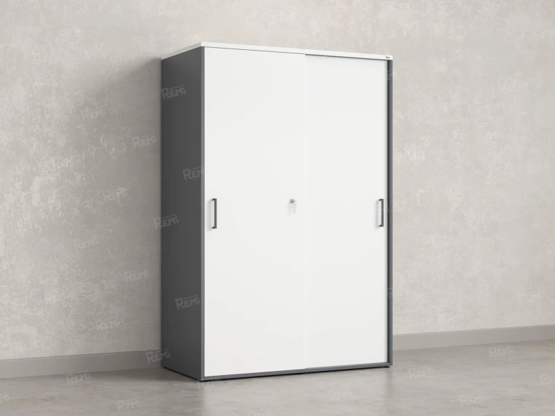 Шкаф-купе, регулируемые опоры, штанга, 1 полка 1200x600x1800 RM164-90x60 Белый/Серый