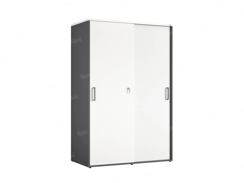 Шкаф-купе, регулируемые опоры, штанга, 1 полка 1200x600x1800 RM164-90x60 Белый/Серый
