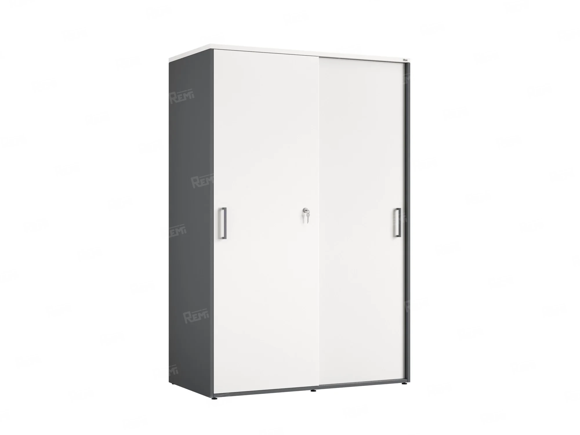 Шкаф-купе, регулируемые опоры, штанга, 1 полка 1200x600x1800 RM164-90x60 Белый/Серый