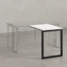 Брифинг прямой, с парящей столешнецей, на О-образном каркасе 1400x600x750 RM072-14x6 Белый/Черный