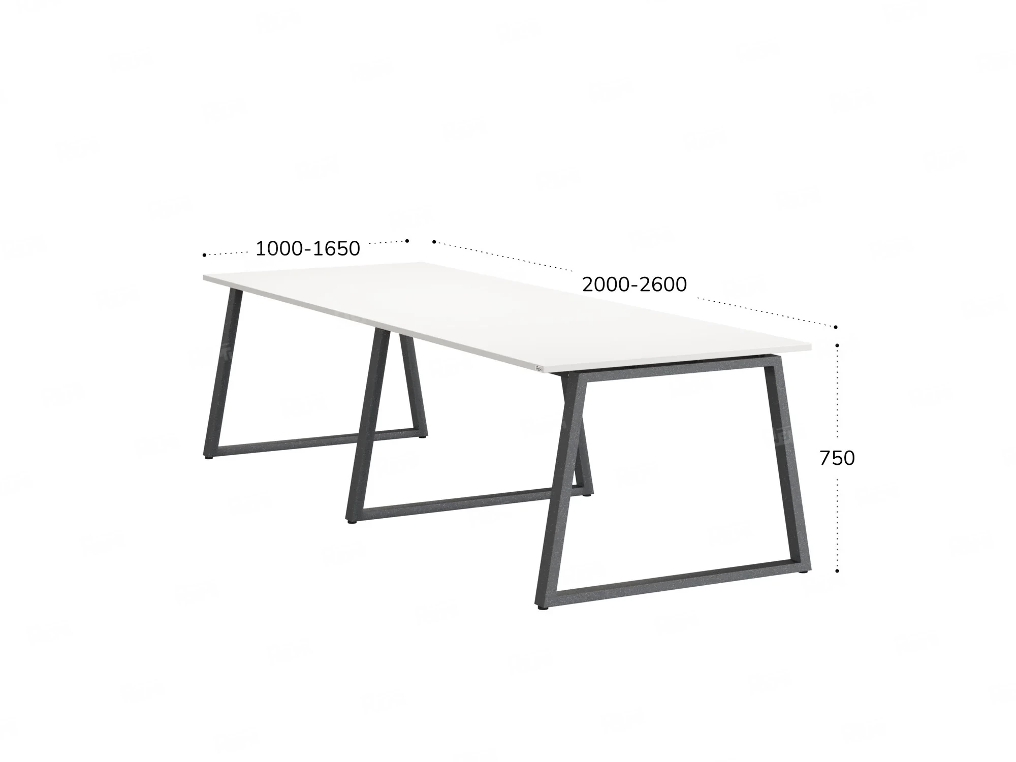 Cтол для переговоров, на A-обазном каркасе 2200x1450x750 RM083-220x145 Белый/Серый
