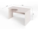 Угловой стол RLG005 140x100x75 Дуб Молочный, Серия ЛАЙТ | LIGHT