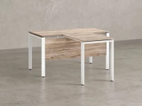 Стол с брифингом с парящей столешницей на П-образных опорах с экраном ЛДСП RM043-14x6 1400x2000x750 Дуб Маувелла/Белый