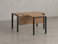 Стол с брифингом на П-образных опорах с экраном ЛДСП RM044-12x7 1200x1900x750 Дуб Юстус/Черный