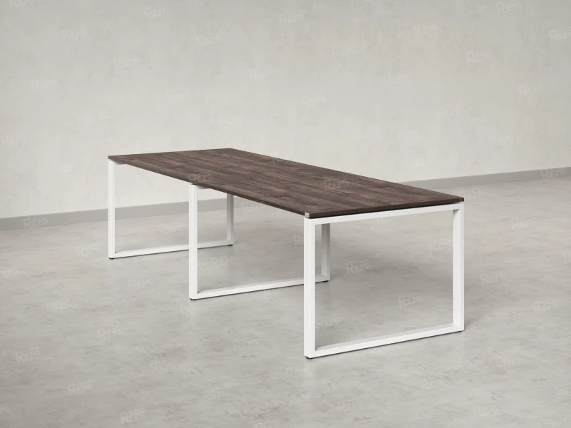 Cтол для переговоров, на О-обазном каркасе 2300x1000x750 RM081-230x100 Дуб Апрельский шоколад/Белый