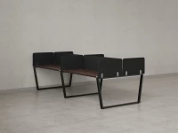 Бенч-система, 4 рабочих места, на U-образных опорах, 8 тканевых экранов 3200x1600x750 RM173-1-16x16 Дуб Апрельский шоколад/Черный